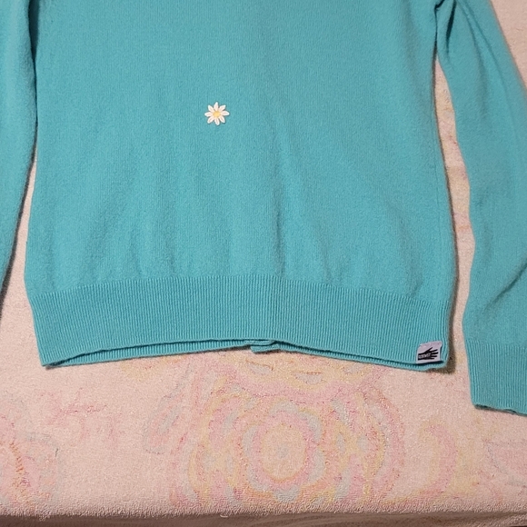 RENEWEST Gorgeous Teal Lightweight Soft Cashmere Cardigan Womens SZ SM/MED - Picture 6 of 8